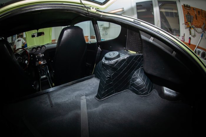 Seats and cabin trim of a Datsun 240Z