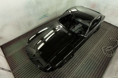 Datsun 280Z widebody restoration: Glasurit dark metallic black refinishing, build photograph 8 of 26