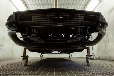 Datsun 280Z widebody restoration: Glasurit dark metallic black refinishing, build photograph 10 of 26