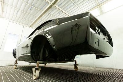 Datsun 280Z widebody restoration: Glasurit dark metallic black refinishing, build photograph 12 of 26