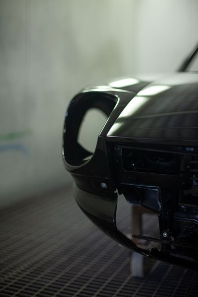 Datsun 280Z widebody restoration: Glasurit dark metallic black refinishing, build photograph 15 of 26
