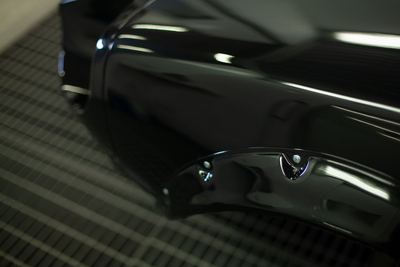 Datsun 280Z widebody restoration: Glasurit dark metallic black refinishing, build photograph 18 of 26