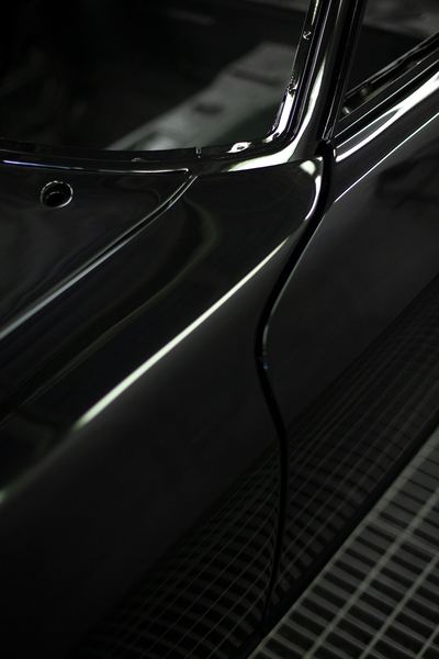 Datsun 280Z widebody restoration: Glasurit dark metallic black refinishing, build photograph 19 of 26