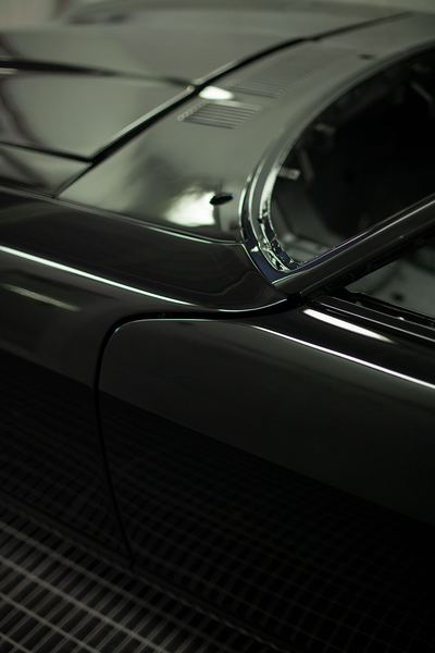 Datsun 280Z widebody restoration: Glasurit dark metallic black refinishing, build photograph 20 of 26