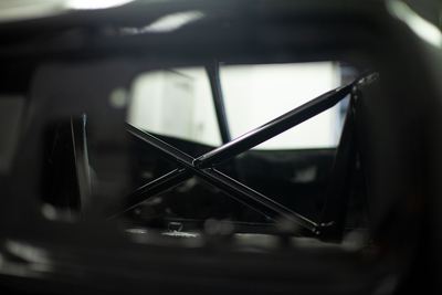 Datsun 280Z widebody restoration: Glasurit dark metallic black refinishing, build photograph 24 of 26