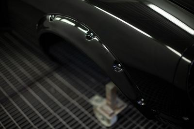 Datsun 280Z widebody restoration: Glasurit dark metallic black refinishing, build photograph 26 of 26