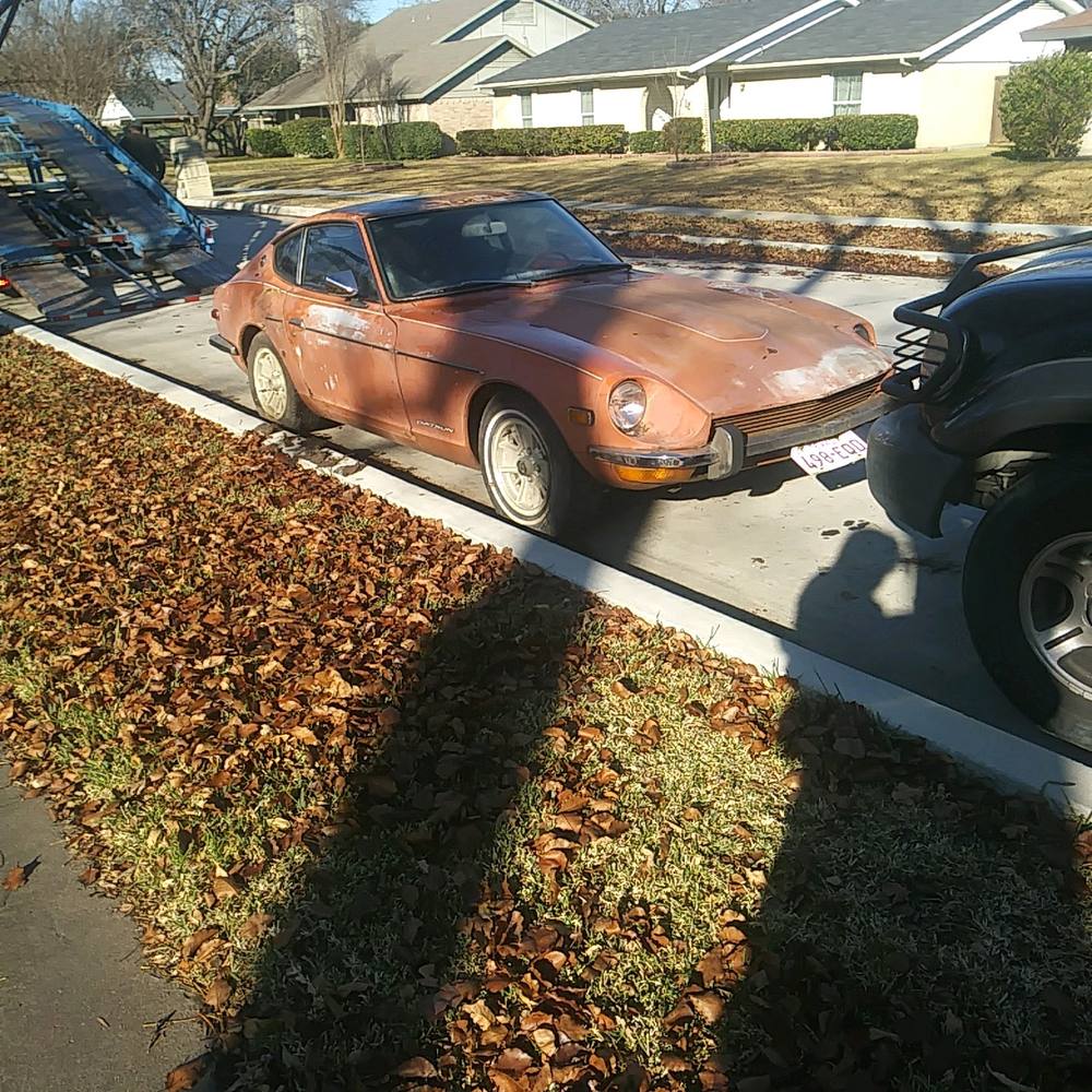 1971 1973 Datsun 240Z barn find original orange before restoration — classic Datsun Z car project