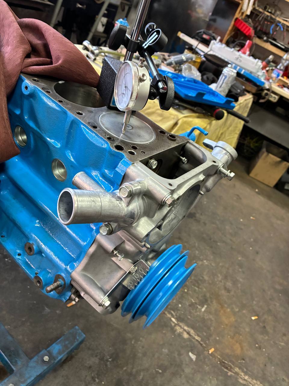 Datsun N42 cylinder head reassembled detail — 240Z L24 engine rebuild