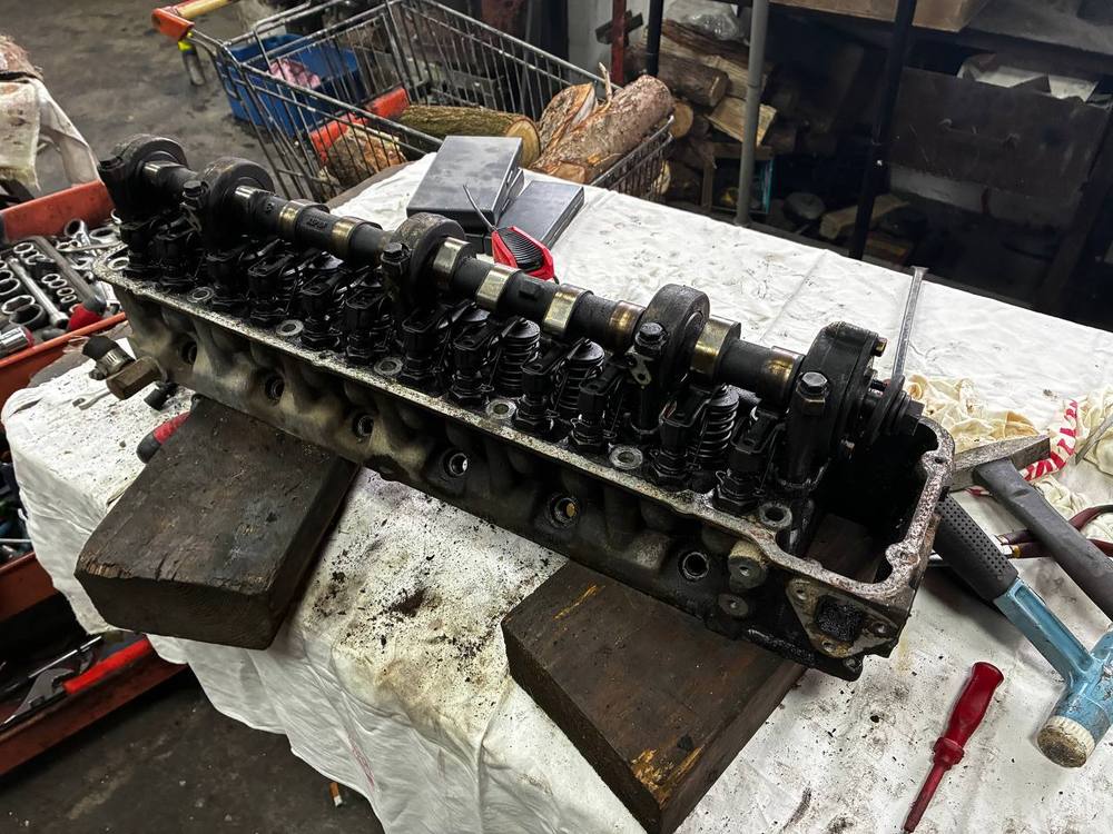 Datsun 240Z NISSAN OHC cam cover before restoration — L24 engine