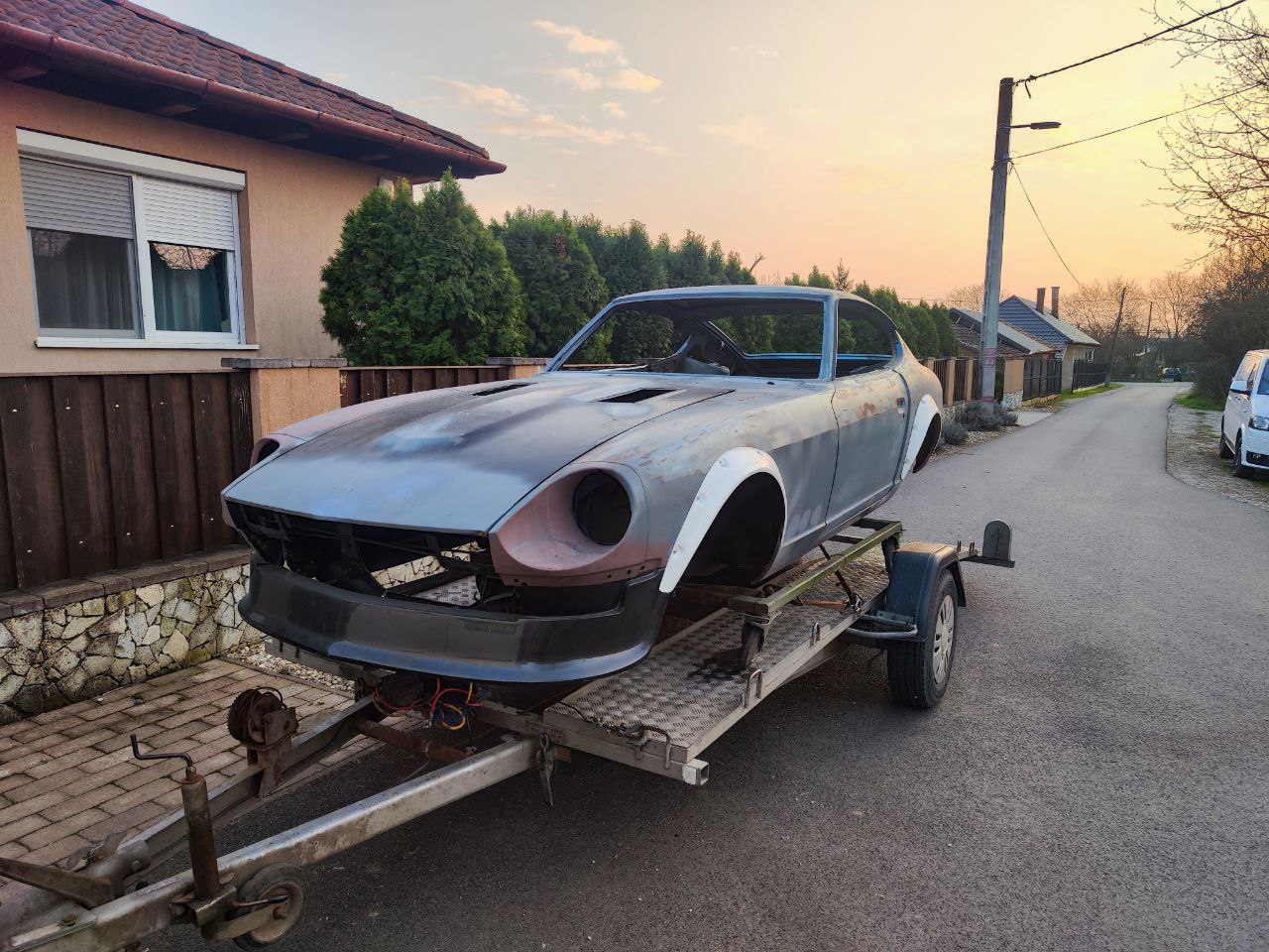 Datsun 260Z Marugen Shokai widebody kit dry fitted to S30 shell — Japan sourced widebody conversion