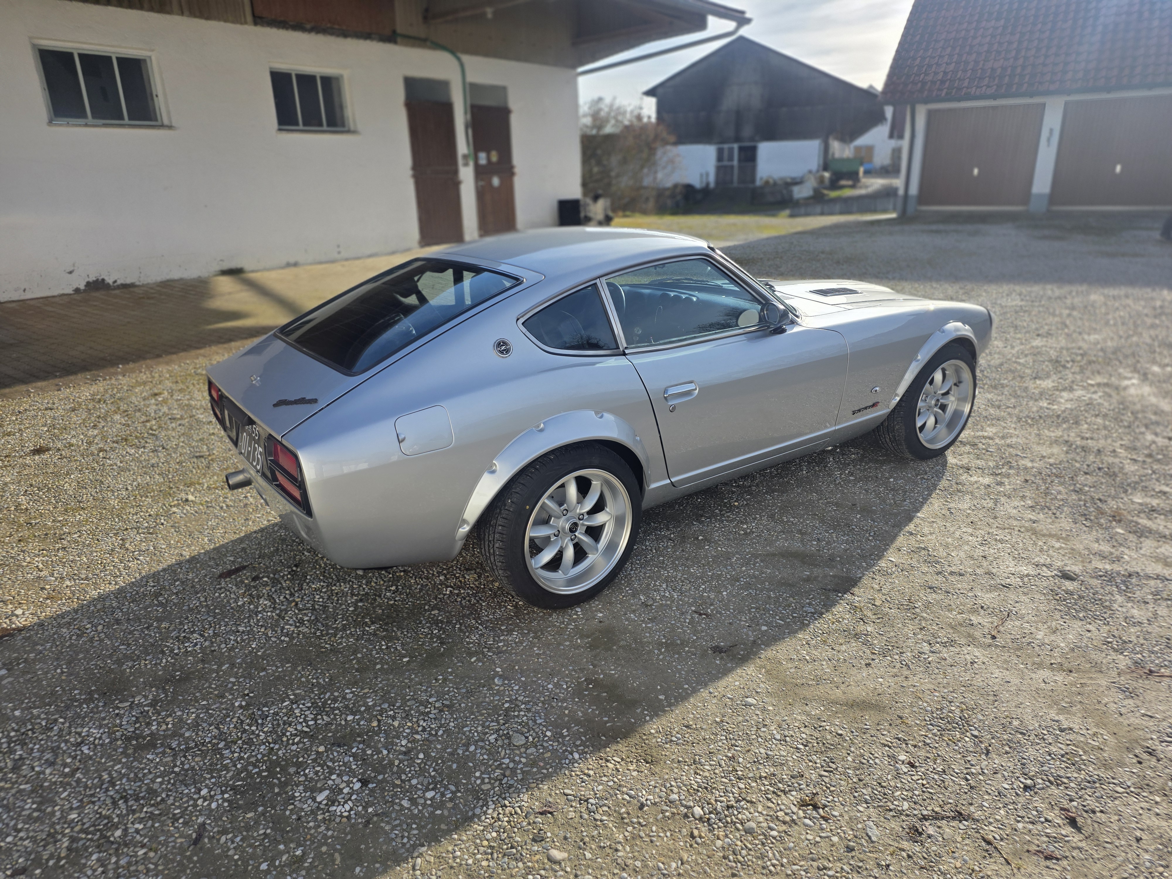 Restored 1974 Datsun 260Z widebody brilliant silver — exclusively at Bavaria Sports Cars Munich