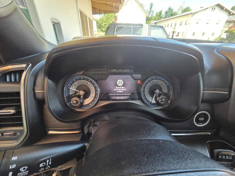 dodge Ram 1500 Gen 5 2022 Limited Black pickup truck interior speedometer with head up display